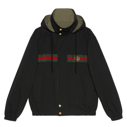 GUCCI/古馳 20男士雙面棉質(zhì)尼龍連帽夾克639277Z8AJT1043