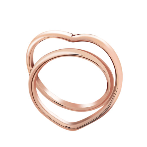 HERMES/愛馬仕 經(jīng)典Vertige C?ur系列 中號18K金玫瑰金心型戒指指環(huán)H119613B