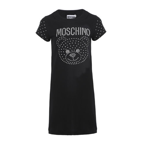 MOSCHINO/莫斯奇諾22春夏Crystal Teddy互扣平紋針織女士連衣裙V042905261