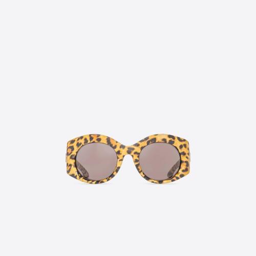  BALENCIAGA巴黎世家 22年春夏 女士 太陽眼鏡 Women's Bold Round Sunglasses in Brown 675914