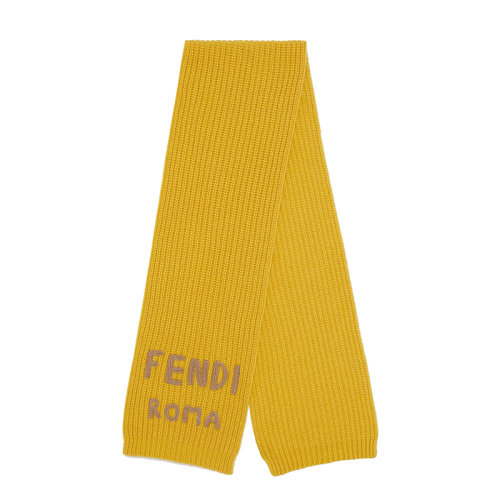 FENDI/芬迪新款 女士黃色羊毛紗線圍巾FXT352AIX0F03PF