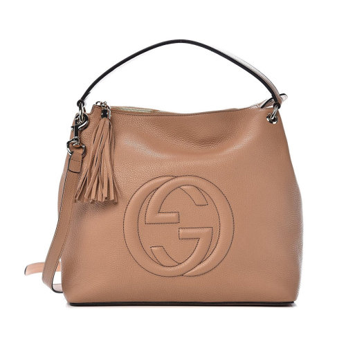 GUCCI/古馳 女士純色皮革雙G LOGO標(biāo)志手提包斜挎包單肩包  536194-A7M0G 多色可選