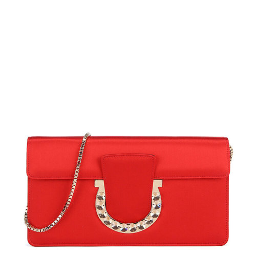 Salvatore Ferragamo/菲拉格慕 女士 女包 紅色皮革時尚斜跨包單肩包 21F813 0675500