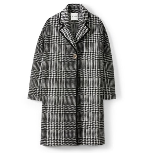 St.John/盛薔氈羊毛格子針織外套女士夾克H611W51