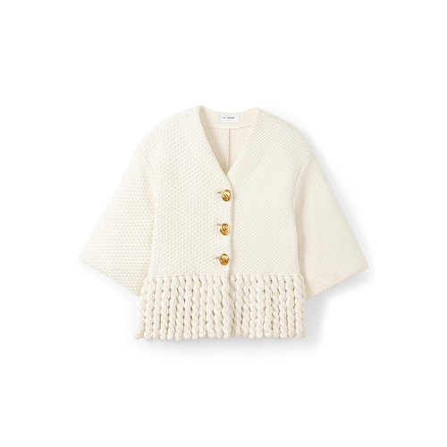 【21春夏新款】St.John/盛薔馬克西流蘇針織外套女士夾克K6130V1