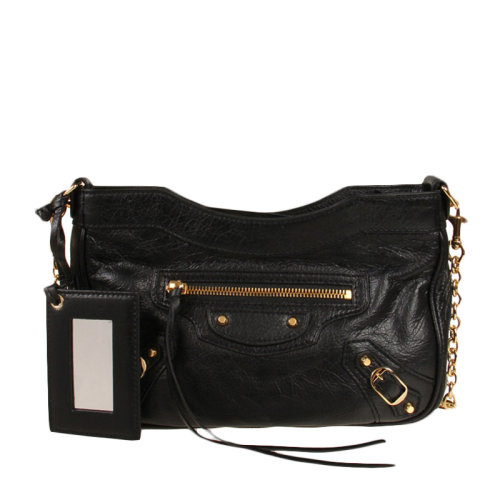 Balenciaga 巴黎世家 Classic city系列 女士黑色機(jī)車包單肩包鏈條包斜挎包