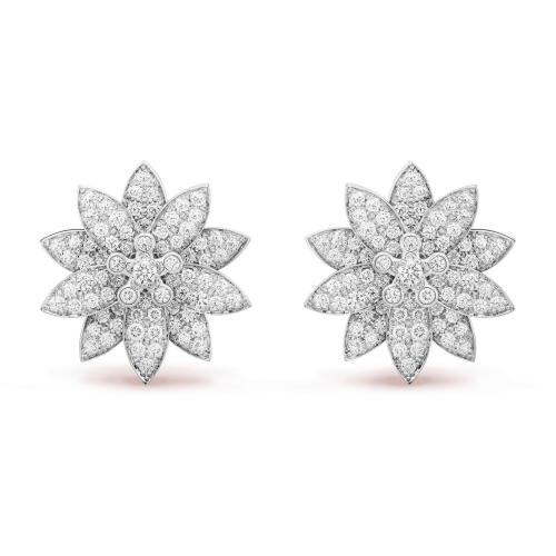  VCA梵克雅寶 22年秋冬 女士 耳環(huán) Lotus耳環(huán)，中號款式 VCARO96C00 預(yù)定商品1-3周發(fā)貨