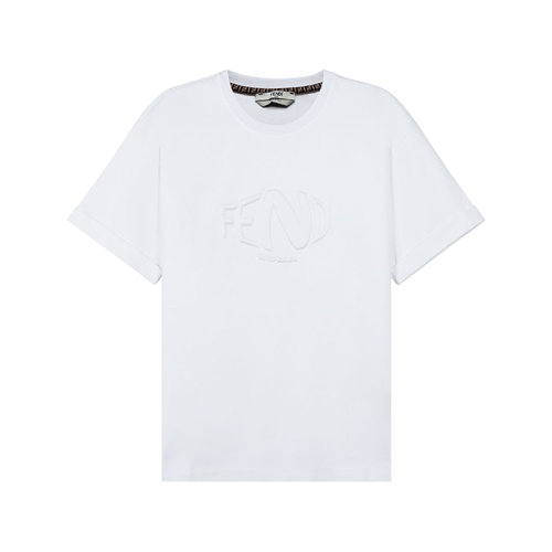 FENDI/芬迪 2021款 女士短袖T恤 女士棉質(zhì)圓領(lǐng)短袖T恤 FS7375 AG78