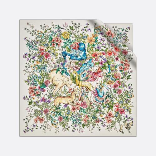  DIOR迪奧 22年秋冬 女士 圍巾 Dior 印花方巾 24NCO090I603_C081