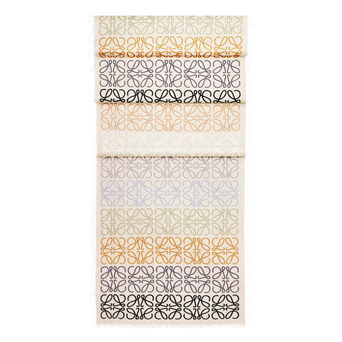 LOEWE/羅意威新款 ANAGRAM系列 女士多色/焦糖色羊絨羊毛圍巾0010477511