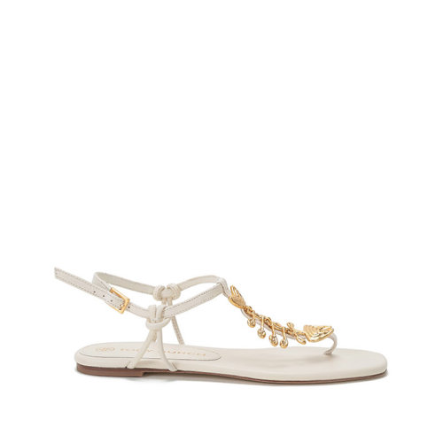 Tory Burch/湯麗柏琦 2021款 TB女鞋 羊皮CAPRI夾趾平底細帶人字涼鞋 80045