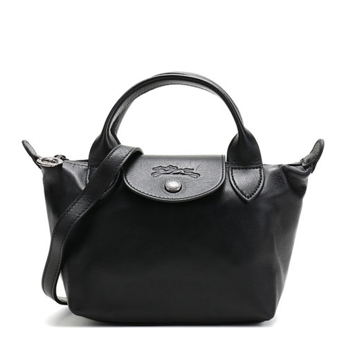 Longchamp/瓏驤 LE PLIAGE CUIR系列女士純色羊皮短柄迷你款單肩包斜挎包手提包餃子包女包 1500757 多色可選