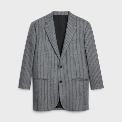  CELINE賽琳思琳 22年秋冬 女士 夾克 TOMBOY條紋山羊絨夾克 2V71K046P.09GX