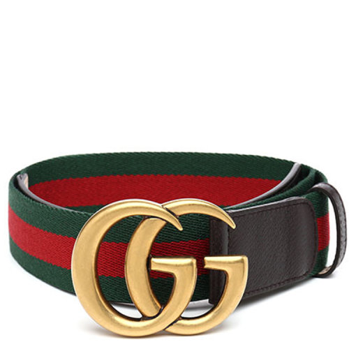 GUCCI/古馳 雙G帶扣帆布織帶腰帶 409416 HE2AT