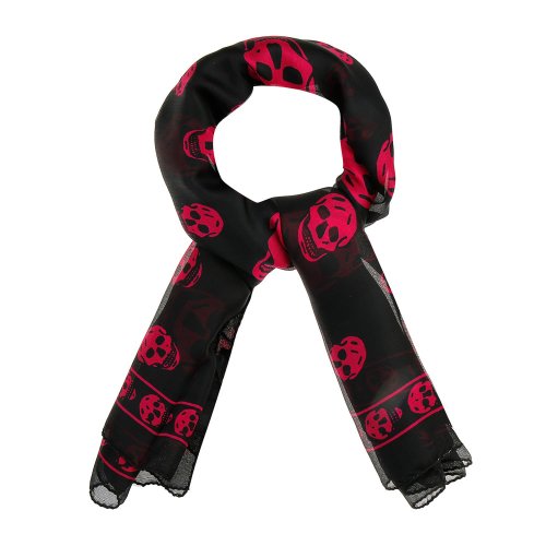 【香港直郵】ALEXANDER McQUEEN 骷髏印花 女士圍巾