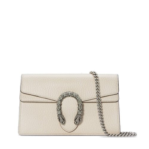 GUCCI/古馳 Dionysus女士迷你白色皮革鏈條單肩包476432 CAOGM 9174