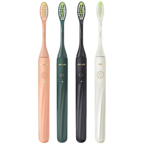 Philips/飛利浦 聲波震動電動牙刷成人（充電版+旅行盒）ONE系列 一鍵潔齒30天續(xù)航差旅便攜HY1200白色