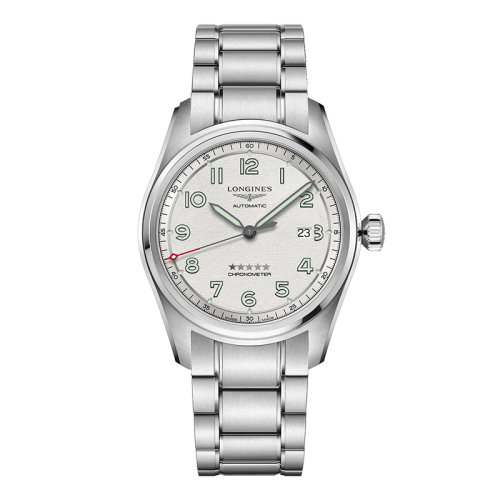 LONGINES/浪琴 先行者系列 男士銀色自動機械精鋼表殼和表帶腕表42毫米L3.811.4.73.9