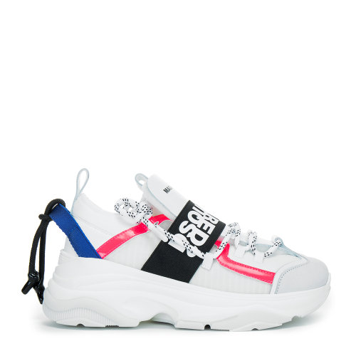 【20春夏】Dsquared2/Dsquared2 系帶 厚底 白色 低幫 側(cè)面粉色pvc裝飾 正面松緊綁帶 運(yùn)動(dòng)鞋 女士休閑運(yùn)動(dòng)鞋
