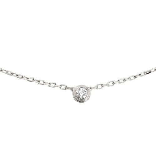 CARTIER/卡地亞 DIAMANTS LéGERS小號18K金白金鉆石項鏈 B7215900