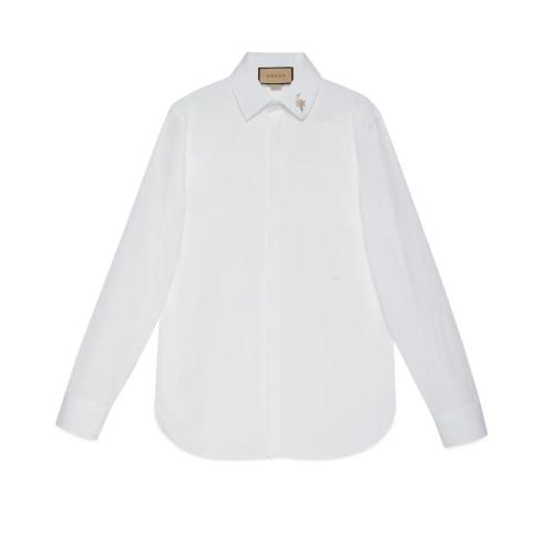  GUCCI古馳 22年秋冬 男士 棉質(zhì)府綢正裝襯衫 721348 ZAKXO 9693