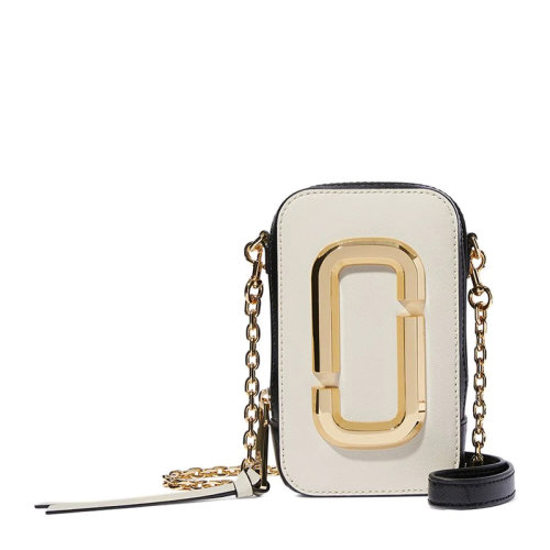 Marc Jacobs/馬克雅各布斯 Hot Shot系列女士拼色皮革經(jīng)典金屬徽標(biāo)裝飾拉鏈開合單肩包斜挎包鏈條包女包 M0016765-136