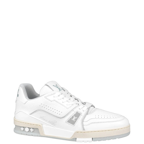 Louis Vuitton/路易威登 22年早春新款 LV TRAINER系列 男士白色粒面小牛皮運(yùn)動鞋1A9UP1