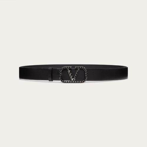  VALENTINO華倫天奴 22年秋冬 男士 腰帶 Ceinture VLogo Signature en veau graine. Hauteur :