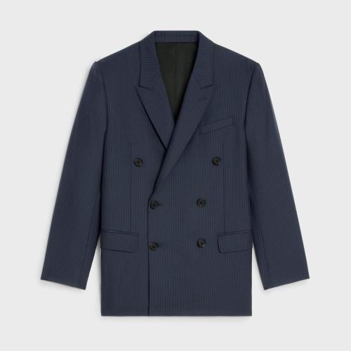  CELINE賽琳思琳 22年秋冬 女士 西服外套 JUDE條紋法蘭絨夾克 2V52F503R.07CG