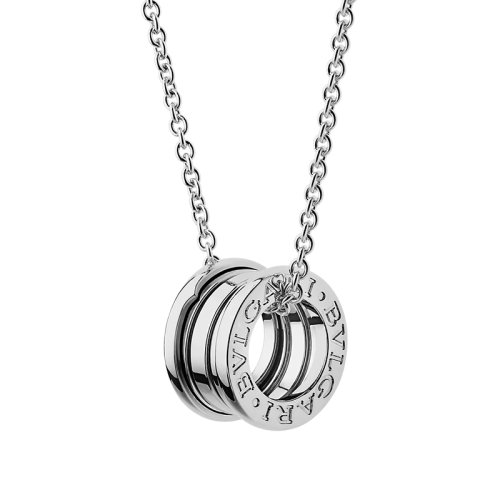 BVLGARI/寶格麗 B.ZERO1系列 18K金白金小圓形吊墜項(xiàng)鏈 352815