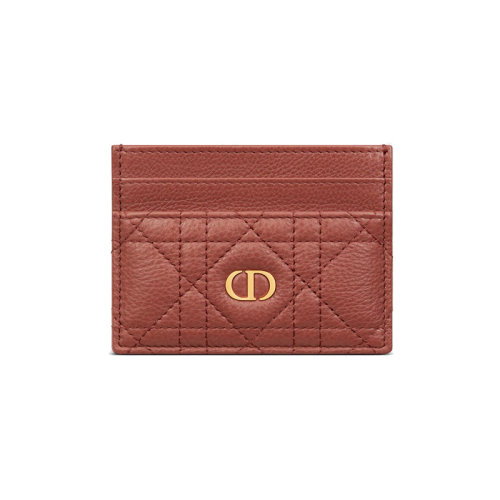 DIOR/迪奧 23新款 Caro系列 女士鐵銹色小牛皮金色CD字母卡包S5130UWHC_M48M