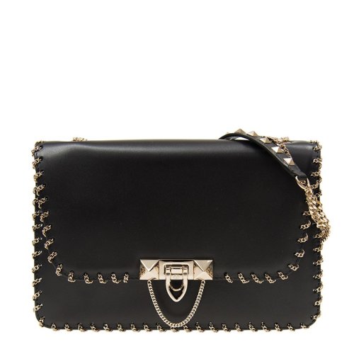  Valentino/華倫天奴 女士黑色皮革手提包 NW0B0A79MRU0NO PLSX