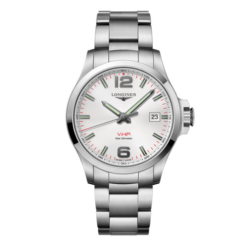 LONGINES/浪琴 康卡斯VHP系列 石英表精鋼表殼鋼鏈銀犁表盤男表43毫米L3.726.4.76.6