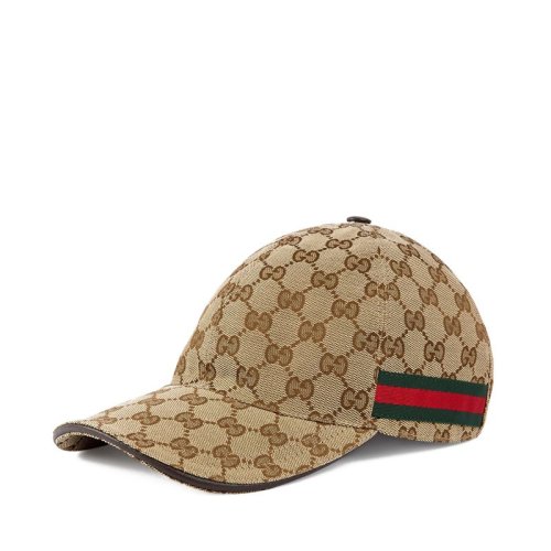 GUCCI/古馳 經(jīng)典款 男士棕色條紋織帶雙G棒球帽200035KQWBG9791