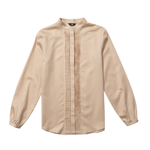 SHOKAY/繡嘉 優(yōu)雅小立領(lǐng)天絲女士長(zhǎng)袖襯衫