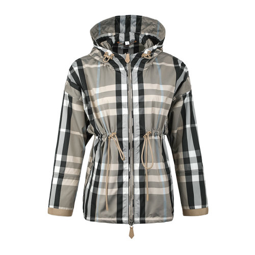 BURBERRY/博柏利時(shí)尚格紋連帽女士夾克外套8039233