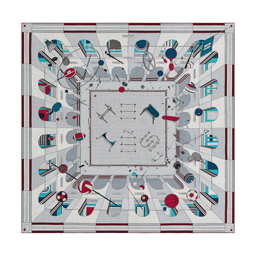 HERMES/愛(ài)馬仕 22年早春新款 Carré H 140 Chic系列 男士拼色羊絨真絲混紡圍巾H553774T05