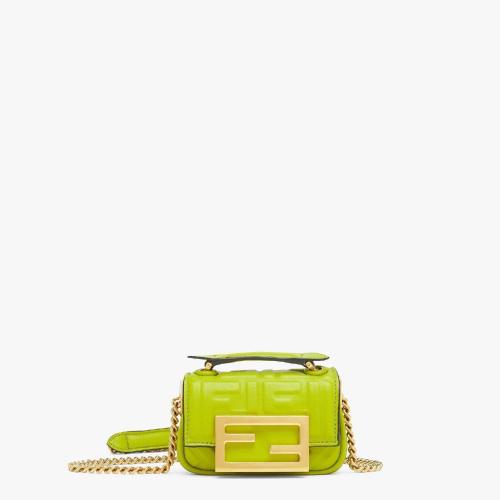  FENDI芬迪 22年秋冬 女士 零錢包 嫩芽綠納帕皮革迷你手袋 7AS143AAJDF1JCM