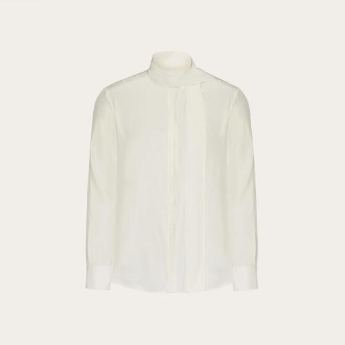  VALENTINO華倫天奴 22年秋冬 男士 長袖襯衫 CHEMISE EN SOIE LA_VéE A_VEC FOULARD SUR L’E