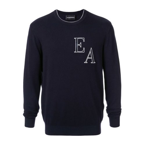  Emporio Armani/安普里奧阿瑪尼 男士深藍(lán)色粘膠纖維針織衫/毛衣 6G1MYQ MYUZ 0922 PLFSX
