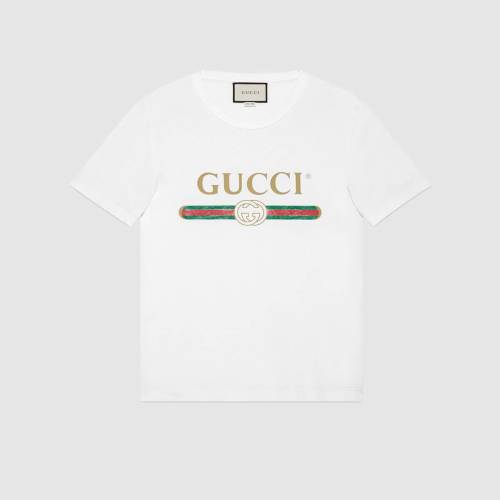 GUCCI/古馳 男士Gucci標識印花超大造型T恤 白色 440103 X3F05 9045