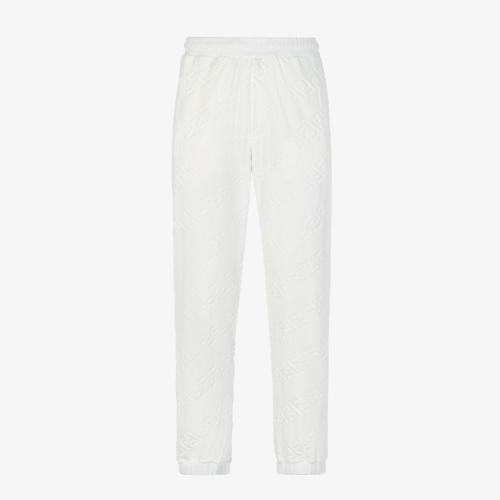  FENDI芬迪 22年秋冬 男士 休閑褲 白色雪尼爾長褲 FB0496AKDOF0AU5