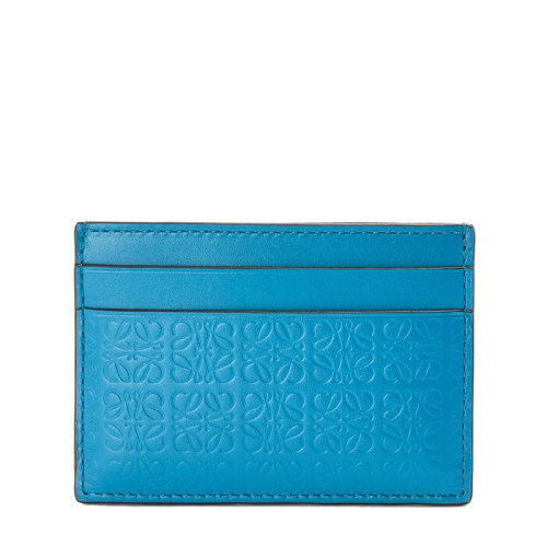 LOEWE/羅意威 Repeat系列 女士瀉湖藍(lán)色徽標(biāo)壓花小牛皮卡包0010641942