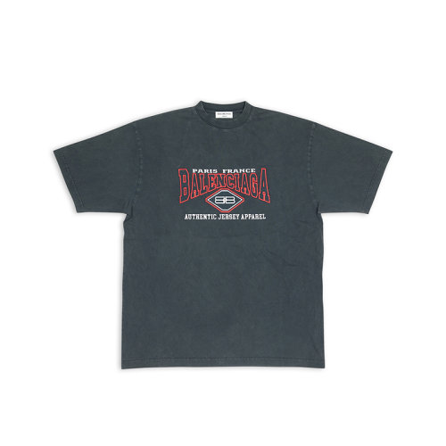 Balenciaga/巴黎世家 22年秋冬新款 女士黑色純棉B Authentic藝術(shù)畫刺繡短袖T恤641655TMVA91000