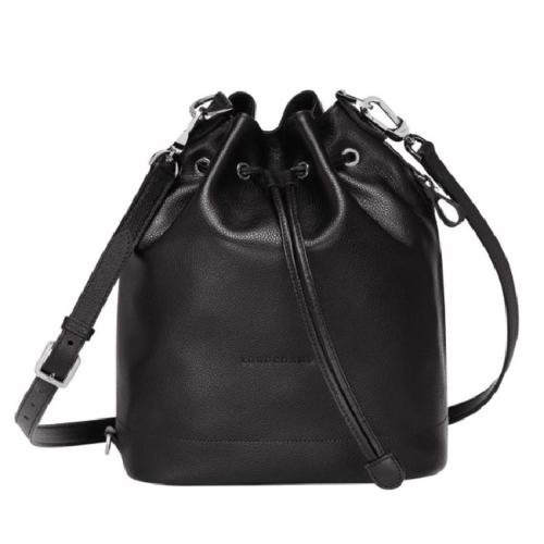 Longchamp/瓏驤 女士黑色皮革單肩包 10062021047 PLSX