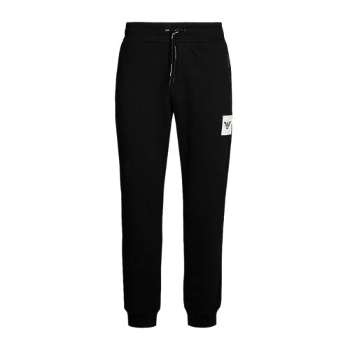EmporioArmani/安普里奧阿瑪尼  男裝 服裝 男士運動褲黑色棉混紡時尚抽繩設(shè)計 男士運動褲褲裝
