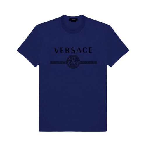  VERSACE/范思哲 男士藍(lán)色棉質(zhì)短袖T恤 A87573 A228806 1U110 PLFSX