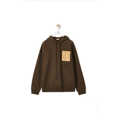  LOEWE羅意威 22年秋冬 男士 衛(wèi)衣 Anagram leather patch hoodie in cotton H526Y25X16-4153