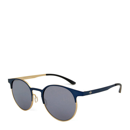 adidas/阿迪達(dá)斯三葉草 復(fù)古 圓形 鏡框 內(nèi)外 拼色 男女 情侶 輕便 太陽(yáng)鏡 藍(lán)色 鏡框 灰色 鏡片 墨鏡 眼鏡 AOM000