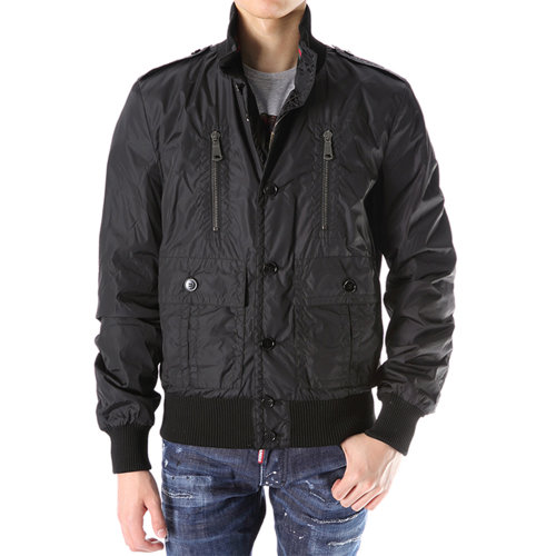 GUCCI/古馳 男士黑色聚酰胺拉鏈運(yùn)動外套夾克 337333-Z9687-1000